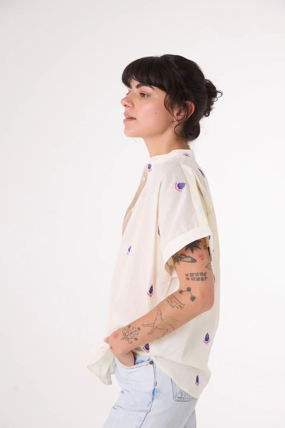 Bluse Brodee Maya Maya Blume Mehrfarbig