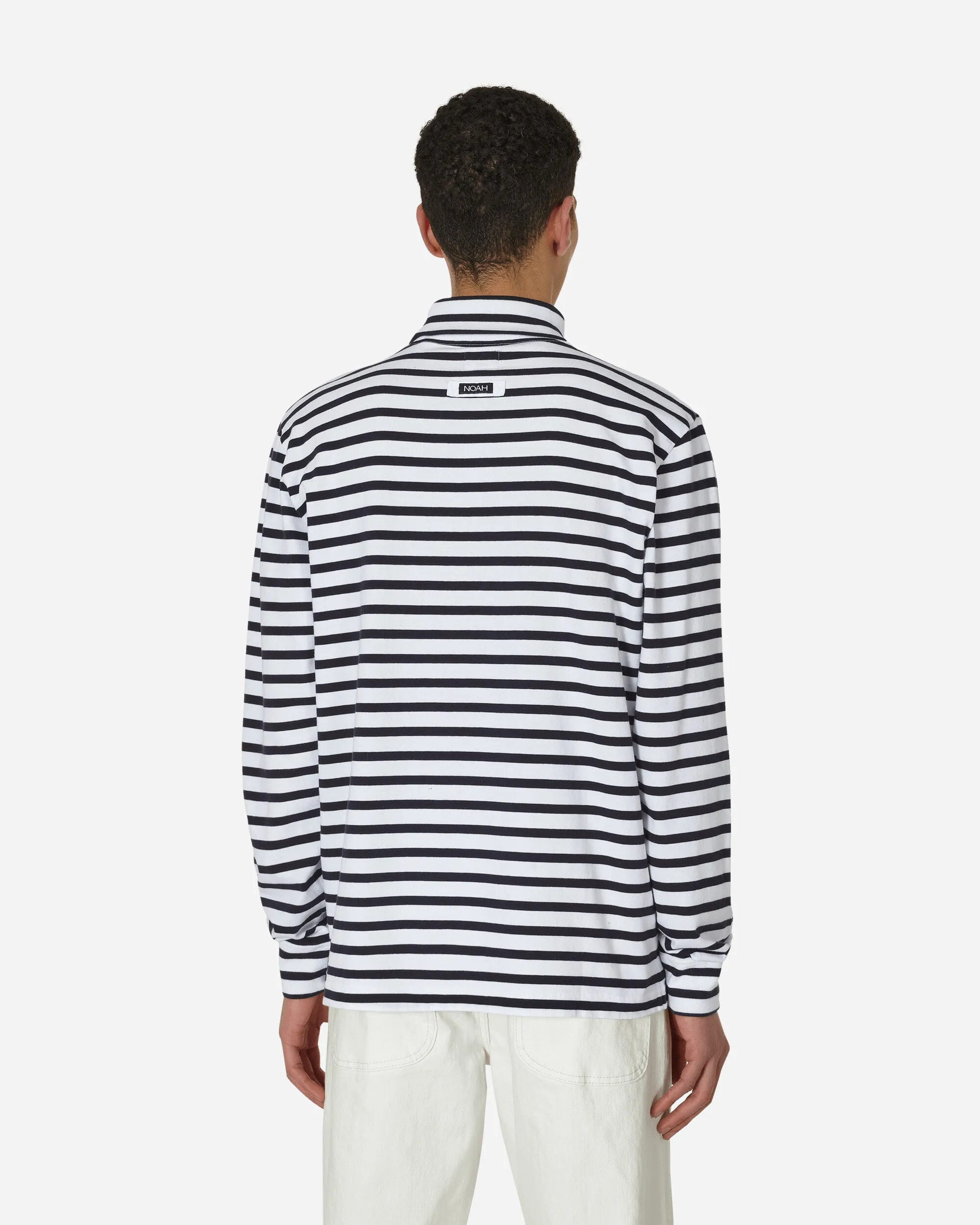 Breton Streifen Rollkragenpullover Marineblau / Weiß