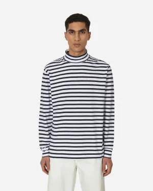Breton Streifen Rollkragenpullover Marineblau / Weiß