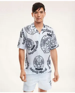 Brooks Brothers Herren Et Vilebrequin Bowlinghemd Marineblau Brooks Brothers