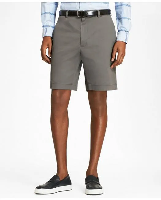 Brooks Brothers Herren Chino Shorts mit flacher Front und Stretch-Effekt in Grau Brooks Brothers