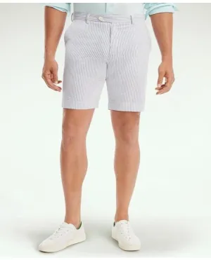 Brooks Brothers Herren Baumwoll-Stretch Seersucker Shorts Blau Weiß Brooks Brothers