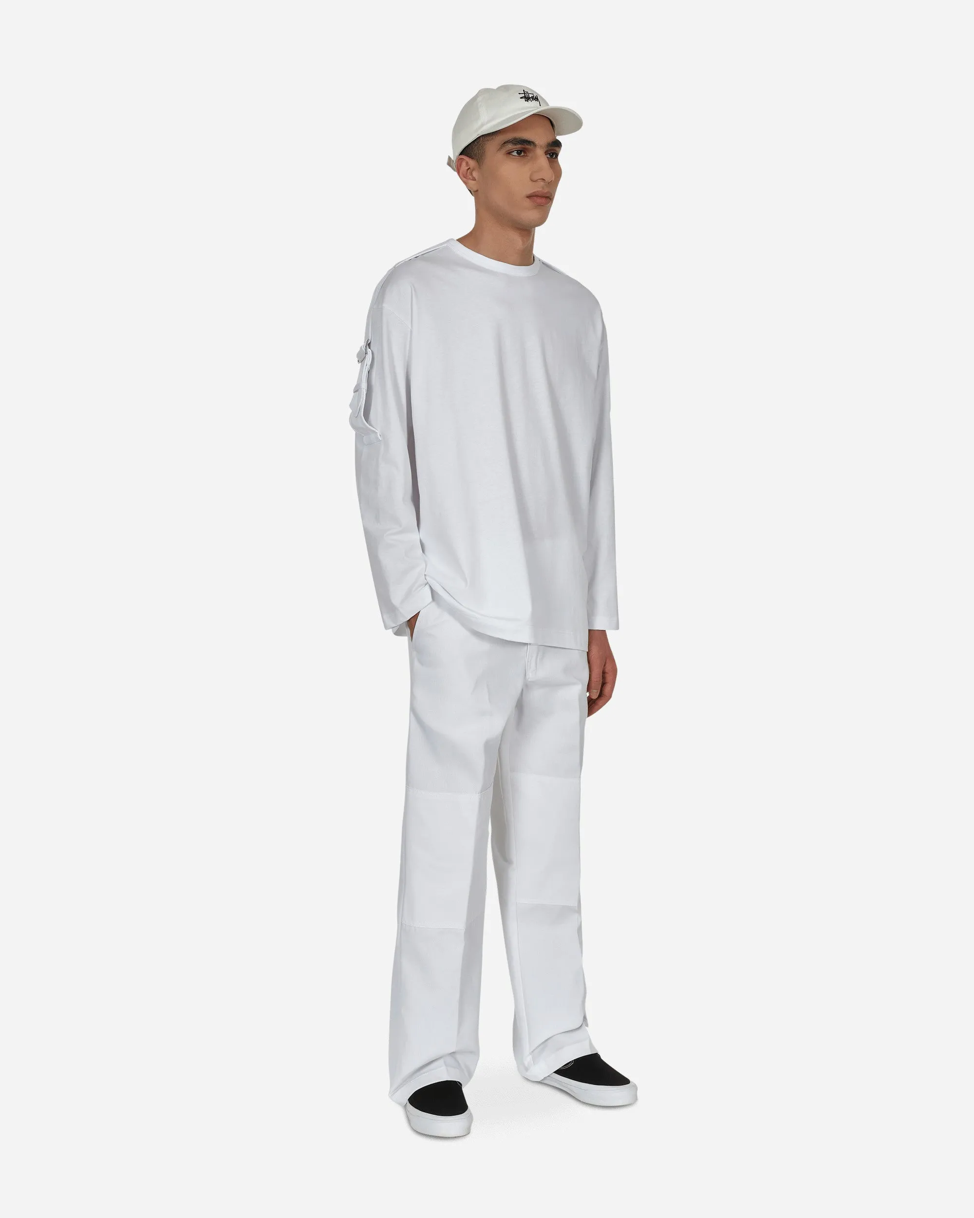 Buckle Langarm T-Shirt Weiß