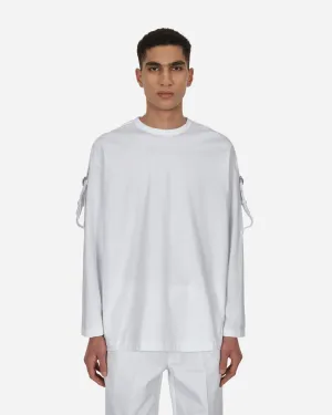 Buckle Langarm T-Shirt Weiß