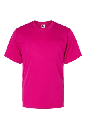 C2 Sport Jugend Performance Feuchtigkeitstransportierendes Kurzarm-Crewneck-T-Shirt - Knallrosa