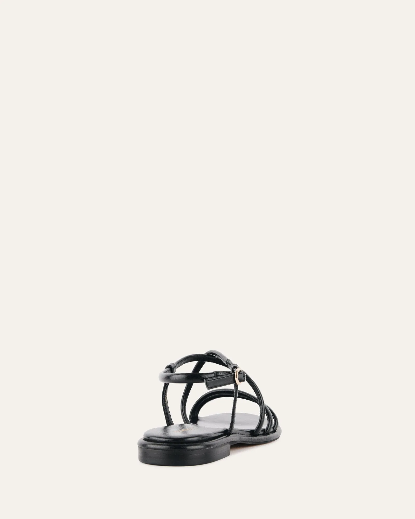 CATALINA FLACHE SANDALEN AUS SCHWARZEM LEDER