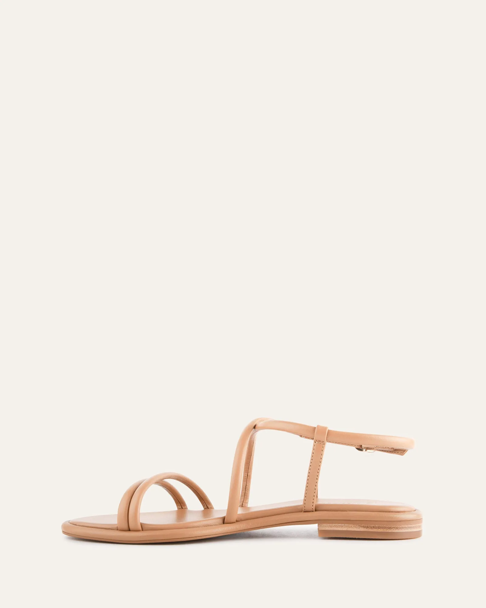 CATALINA FLACHE SANDALEN TOFFEE LEDER