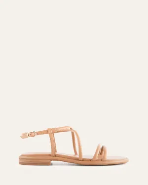 CATALINA FLACHE SANDALEN TOFFEE LEDER