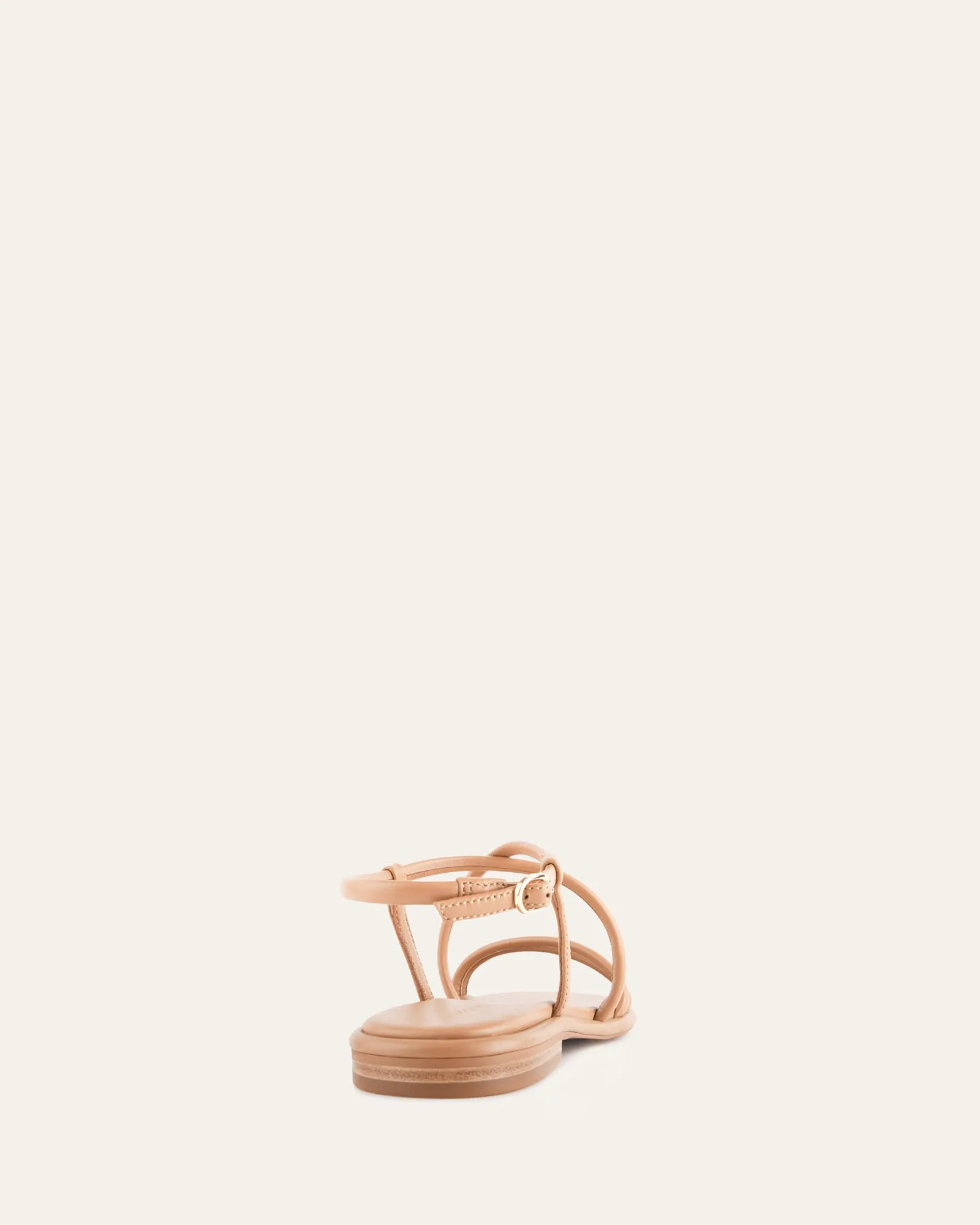CATALINA FLACHE SANDALEN TOFFEE LEDER