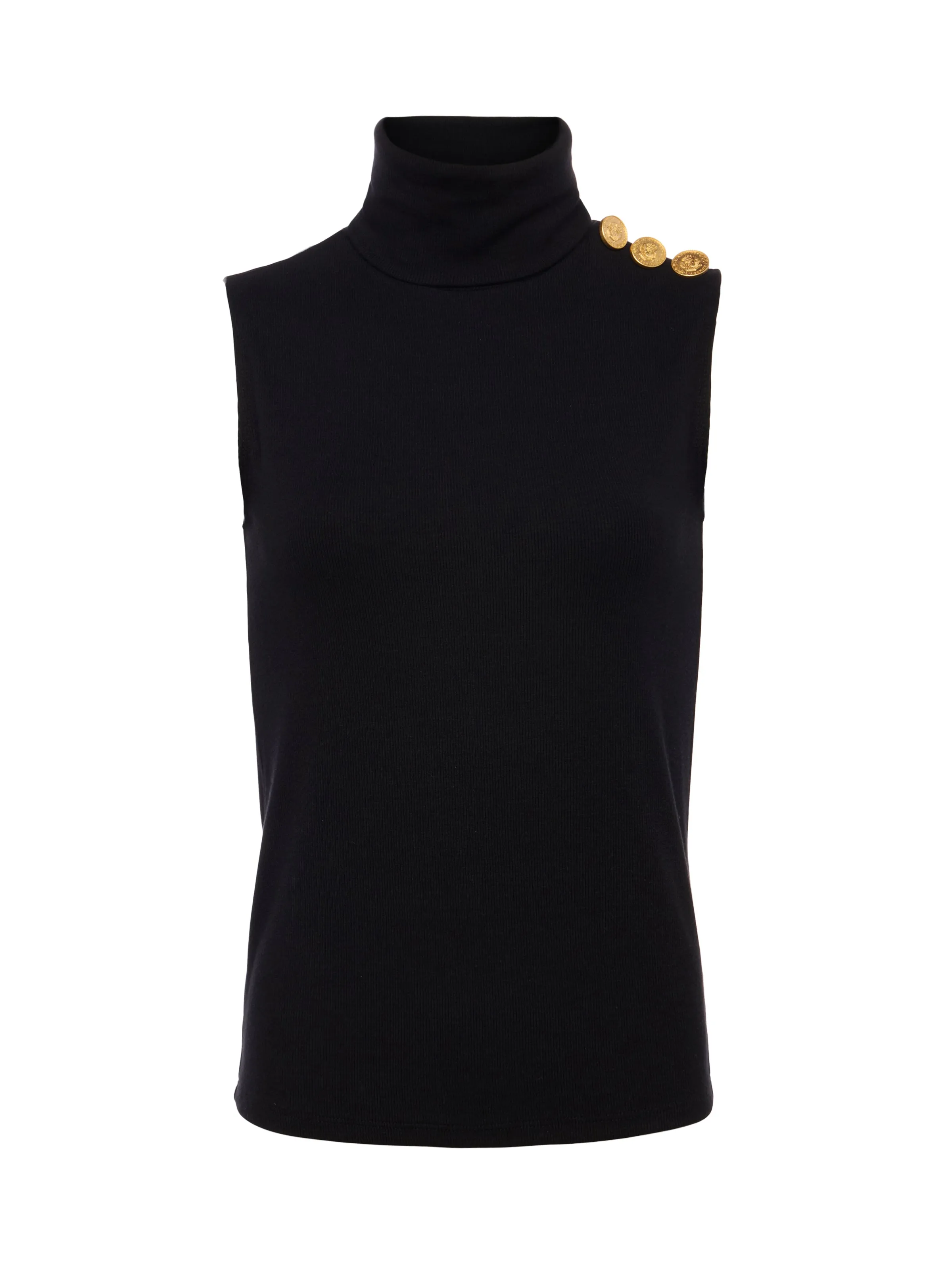 Ceci Ärmelloser Rollkragenpullover