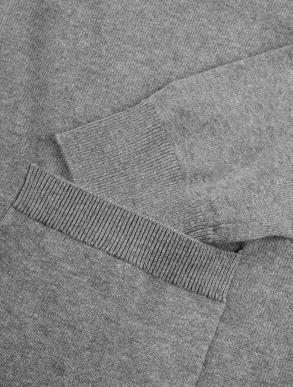 Klassischer Baumwoll-V-Ausschnitt-Cardigan Dunkelgrau Melange