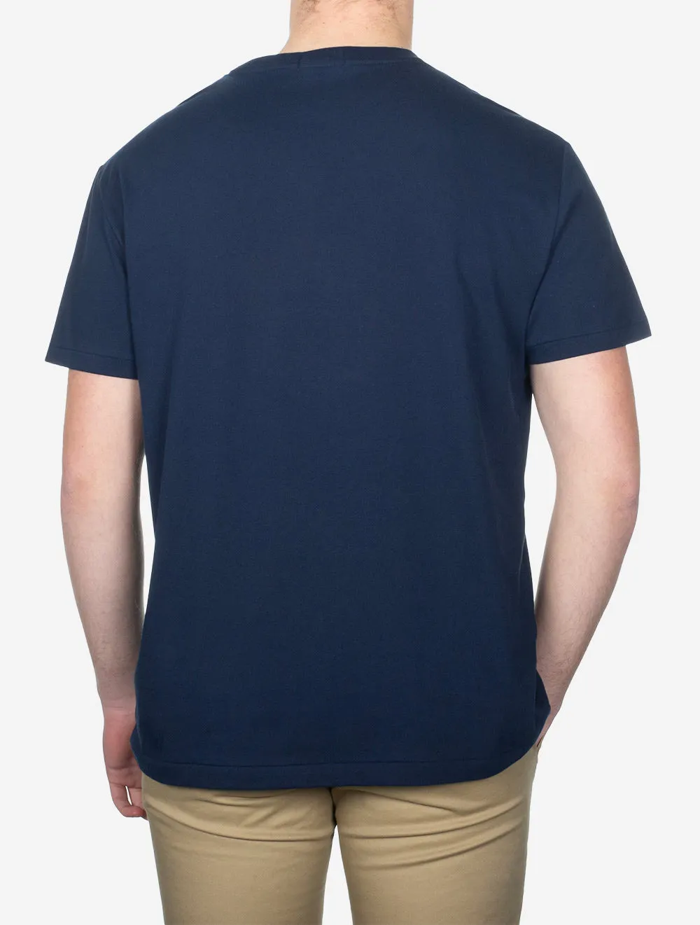 Classic Fit Polo Bären-Jersey T-Shirt Marine