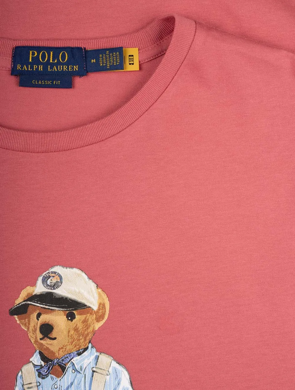 Classic Fit Polo Bären-Jersey T-Shirt Rot