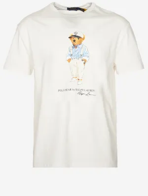 Classic Fit Polo Bär Jersey T-Shirt Weiß