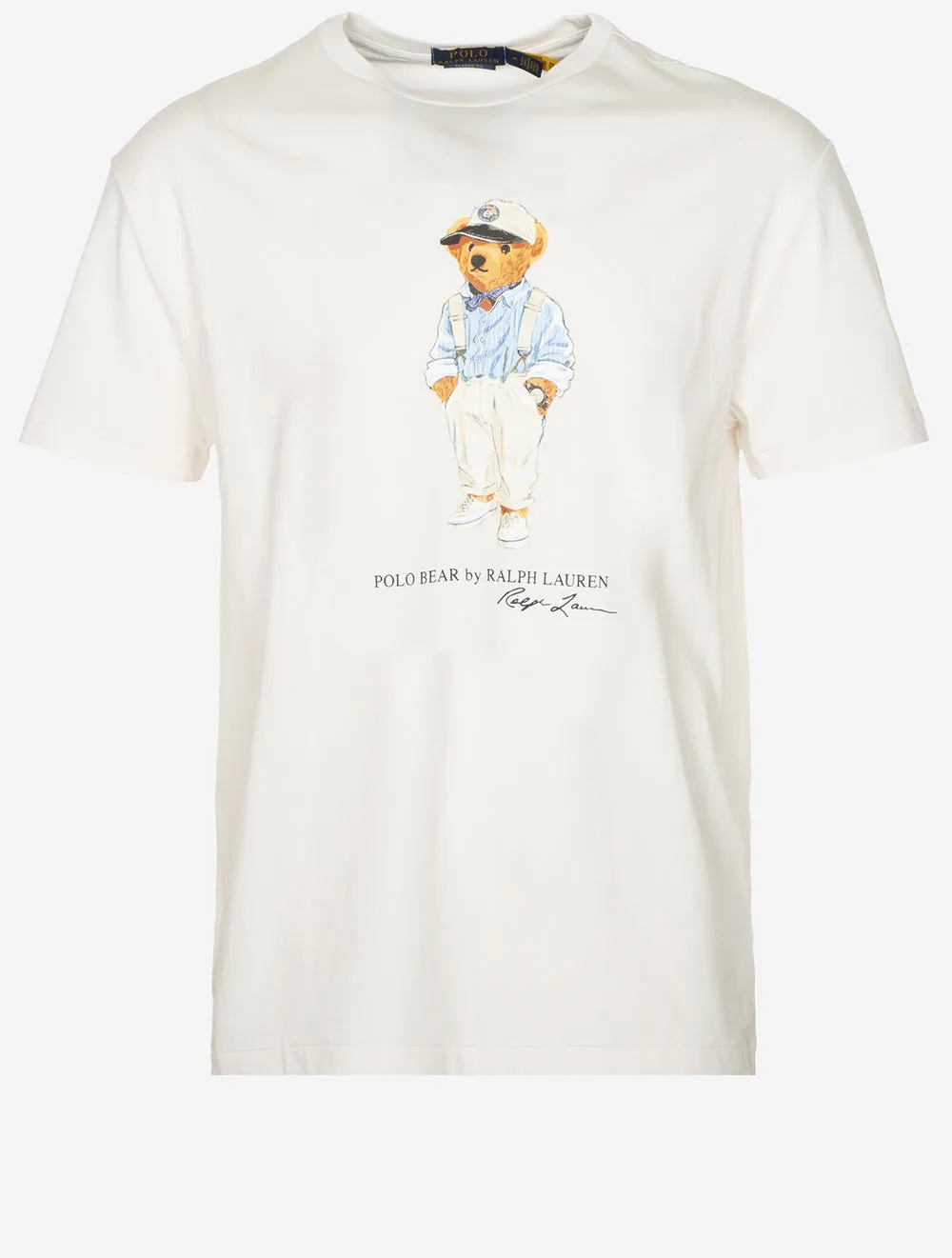 Classic Fit Polo Bär Jersey T-Shirt Weiß