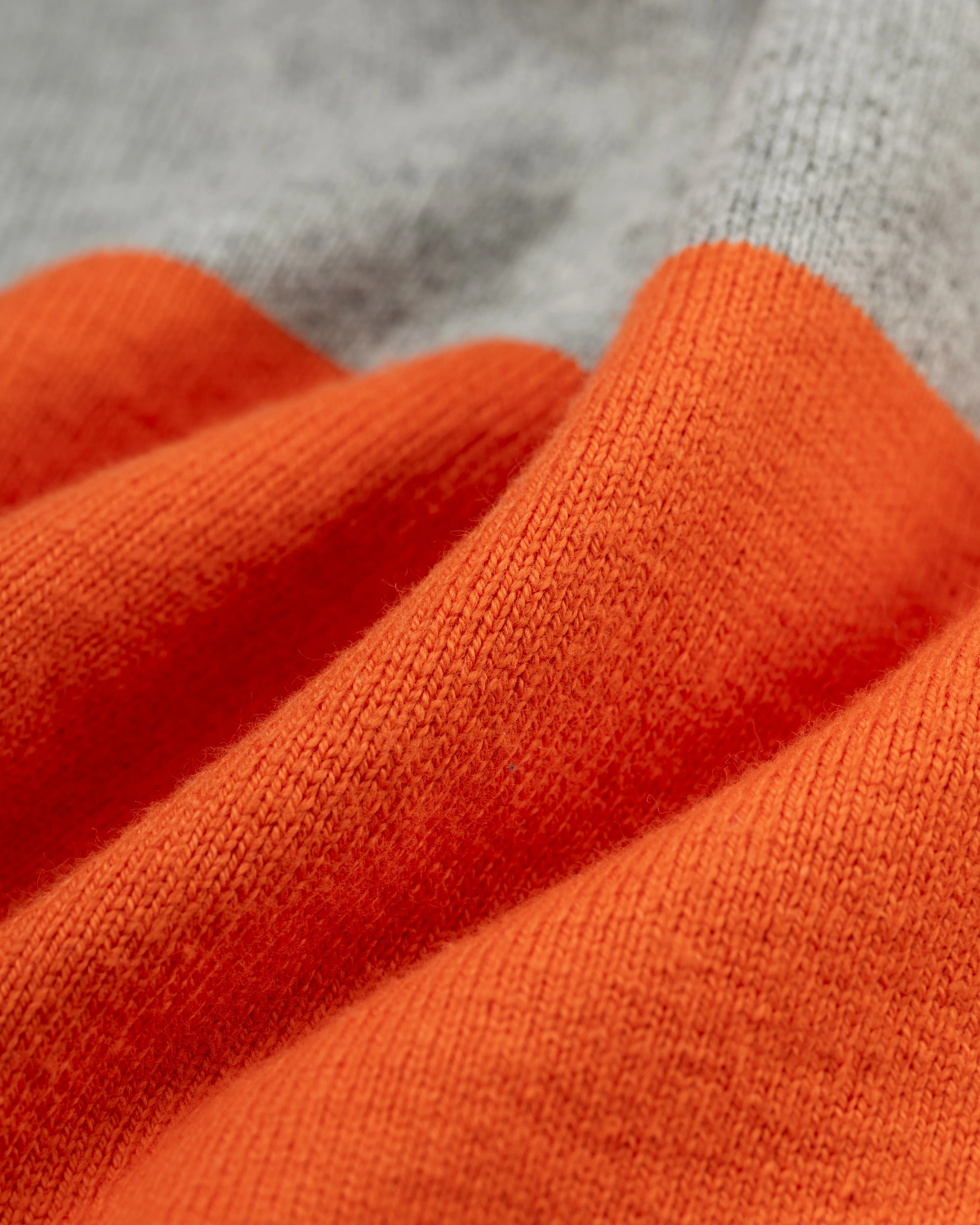 KLASSISCHES GESTREIFTES RUGBY-HEMD - ORANGE/GRAU