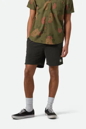Brixton Herren Alltags Cord Shorts - Gewaschen Schwarz