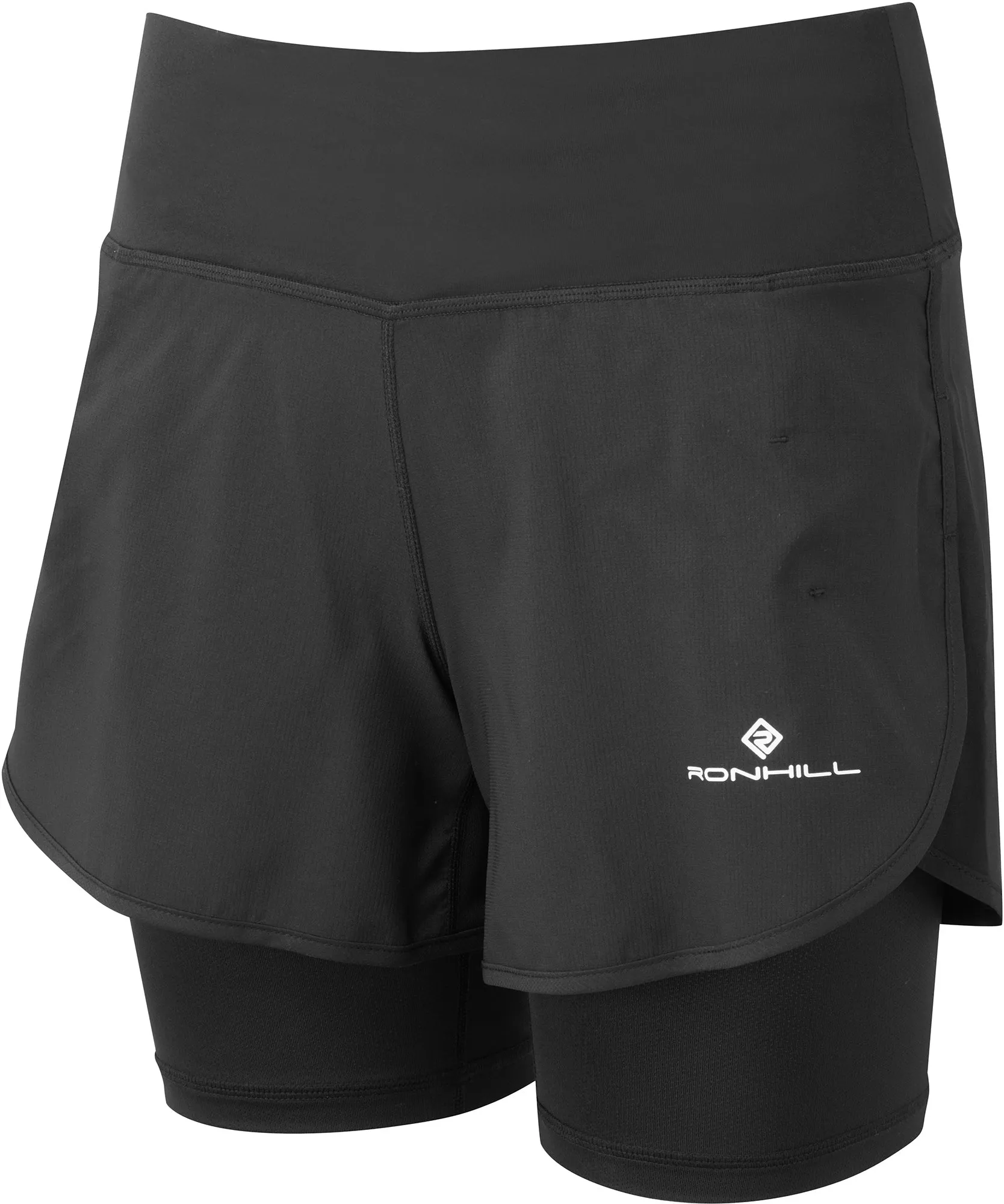 Bekleidung Ronhill Damen Ronhill Tech 4,5 Zoll Twin 2 in 1 Laufshorts für Frauen - Schwarz