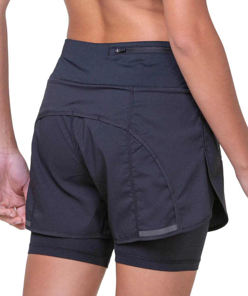 Bekleidung Ronhill Damen Ronhill Tech 4,5 Zoll Twin 2 in 1 Laufshorts für Frauen - Schwarz