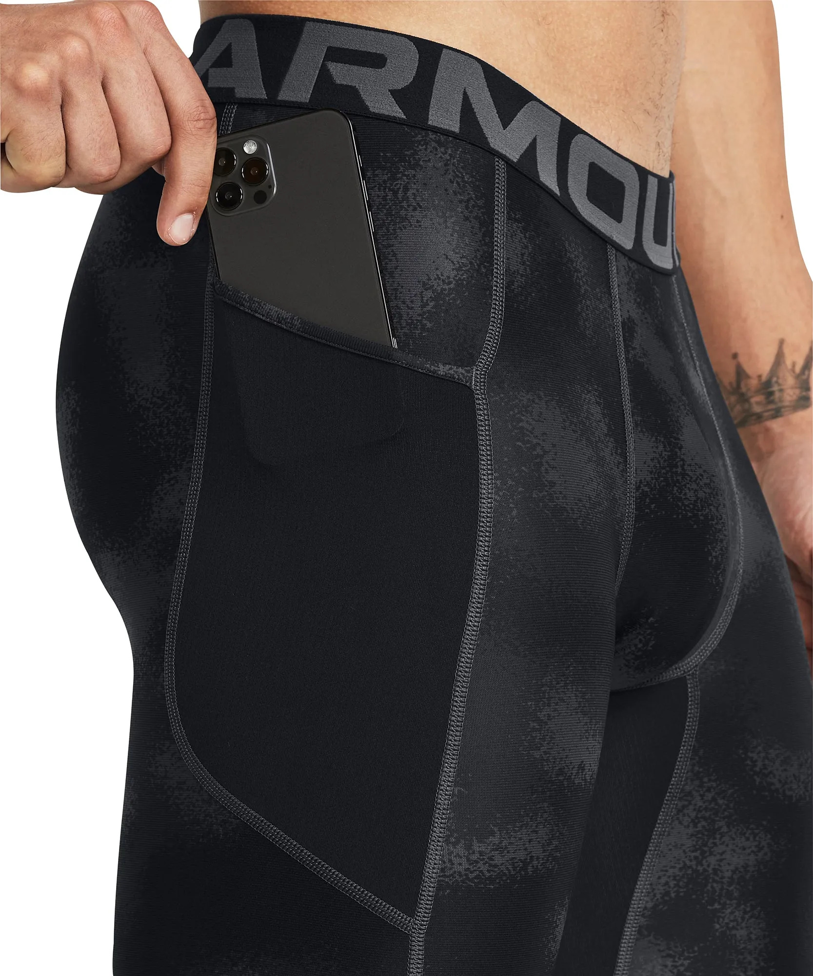 Unterwäsche Under Armour Herren Under Armour HeatGear Lange Herren Kompressions-Shorts - Schwarz
