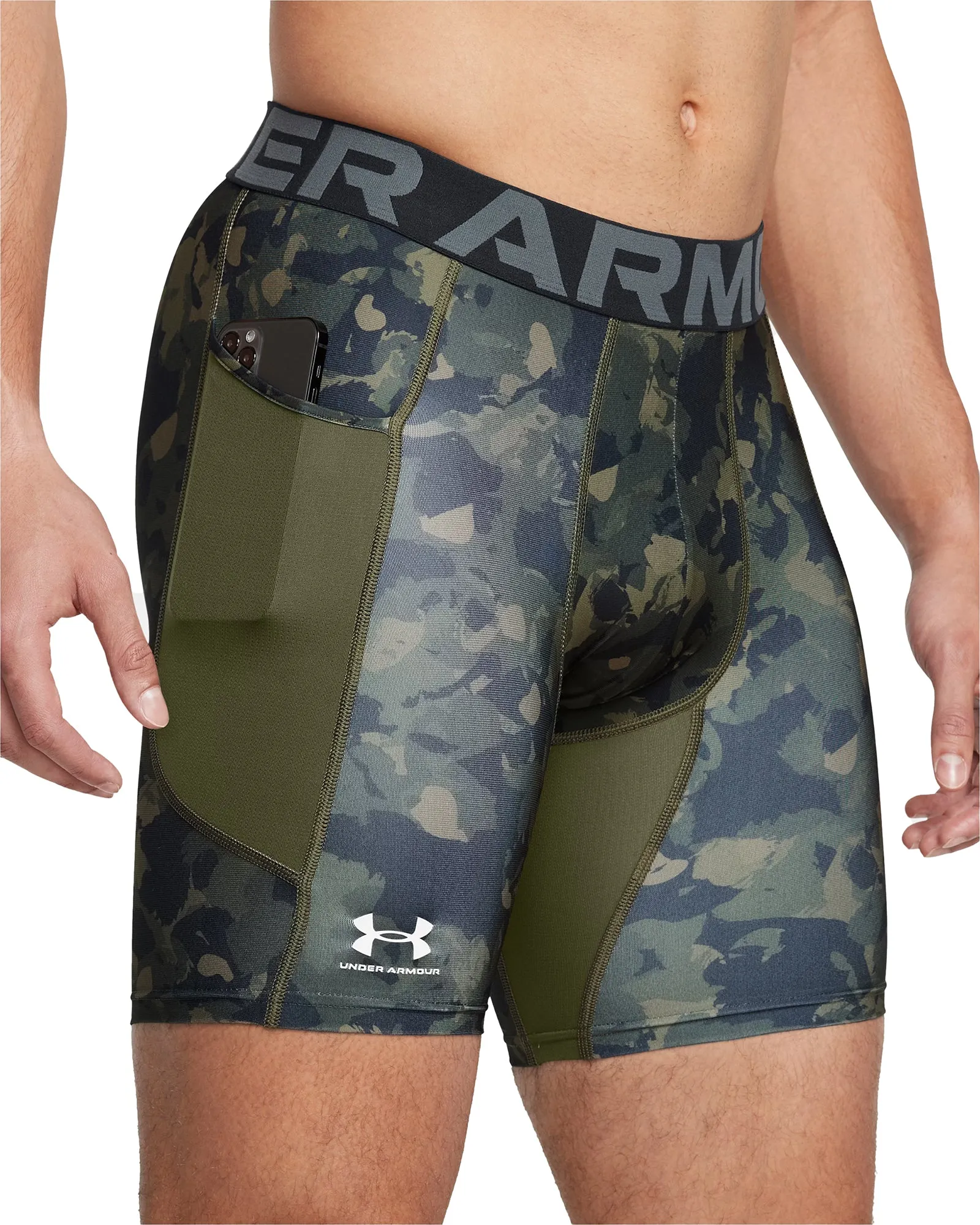 Bekleidung Under Armour Herren Under Armour HeatGear Bedruckte Kompressions-Short-Tights - Grün