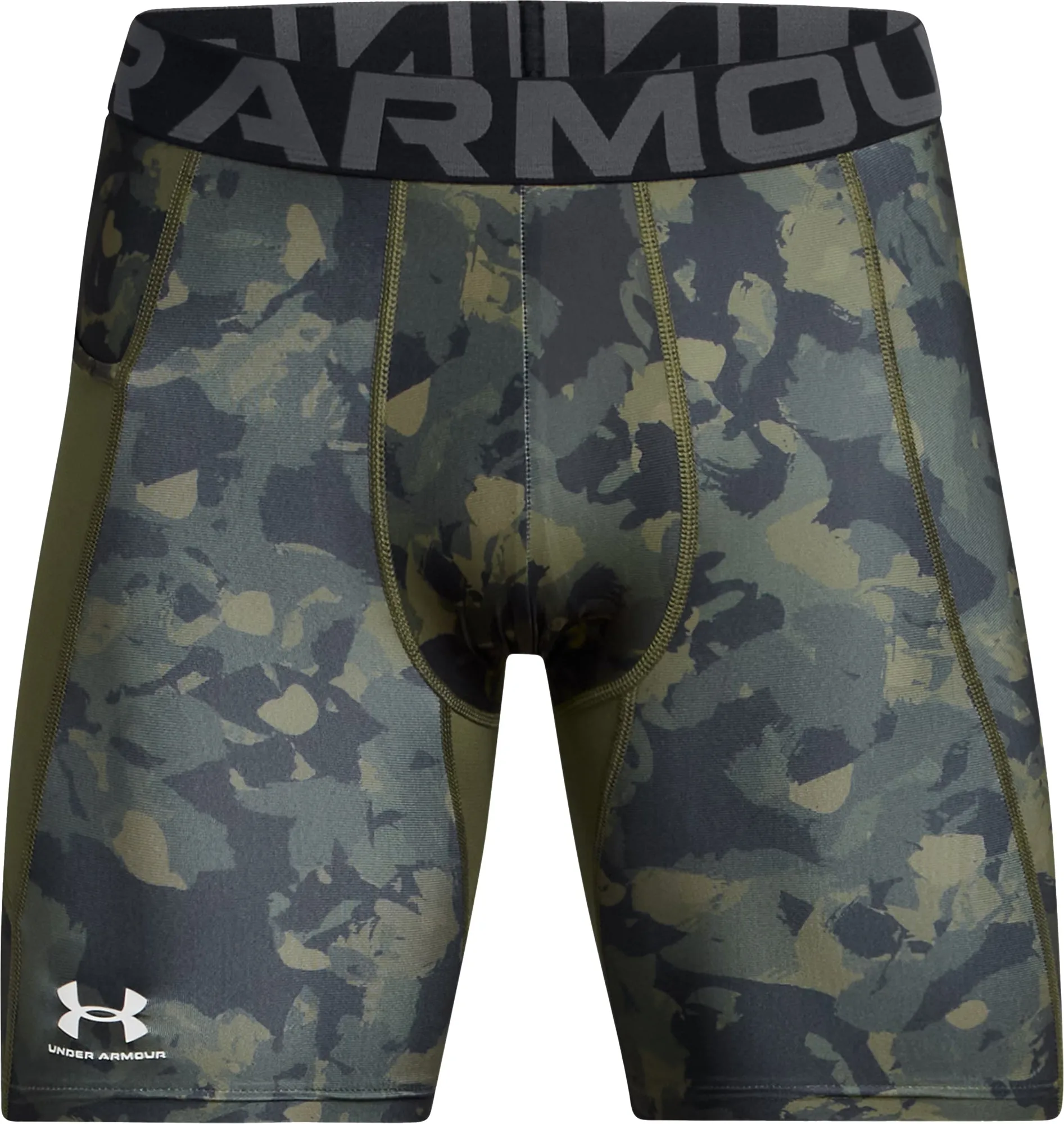 Bekleidung Under Armour Herren Under Armour HeatGear Bedruckte Kompressions-Short-Tights - Grün