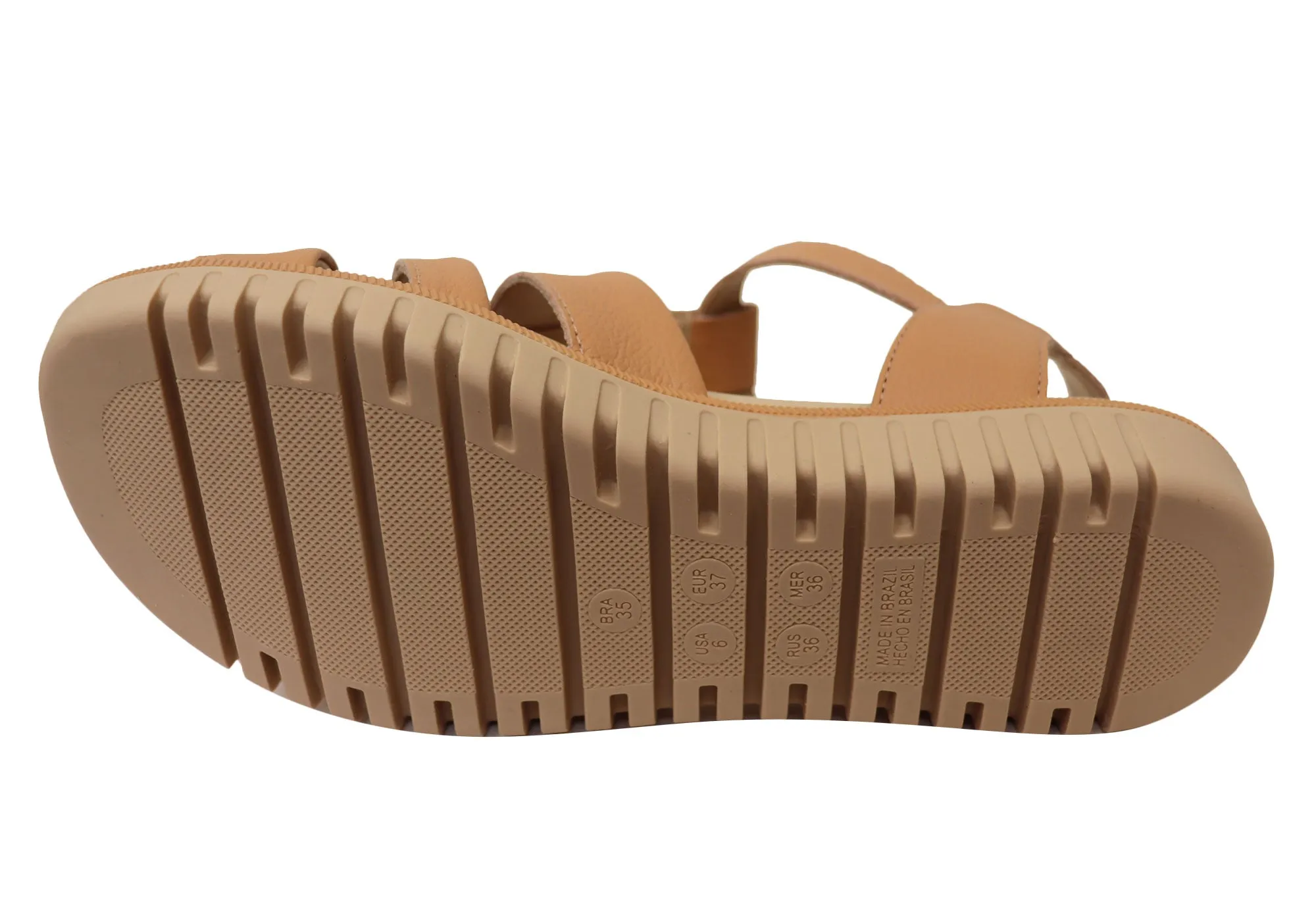 Comfortflex Kelly Damen Bequeme Ledersandalen Hergestellt in Brasilien Comfortflex Schuhe