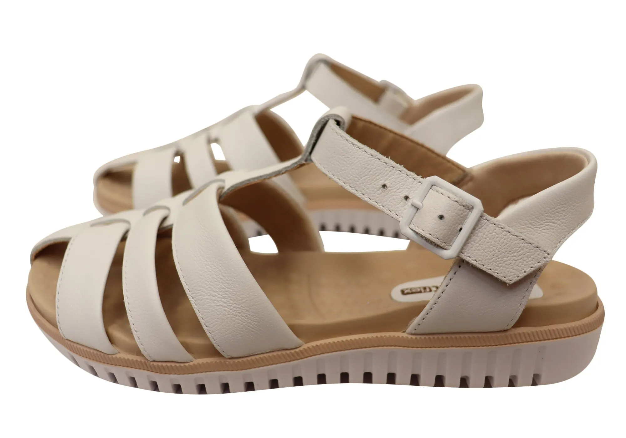 Comfortflex Kelly Damen Bequeme Ledersandalen Hergestellt in Brasilien Comfortflex Schuhe