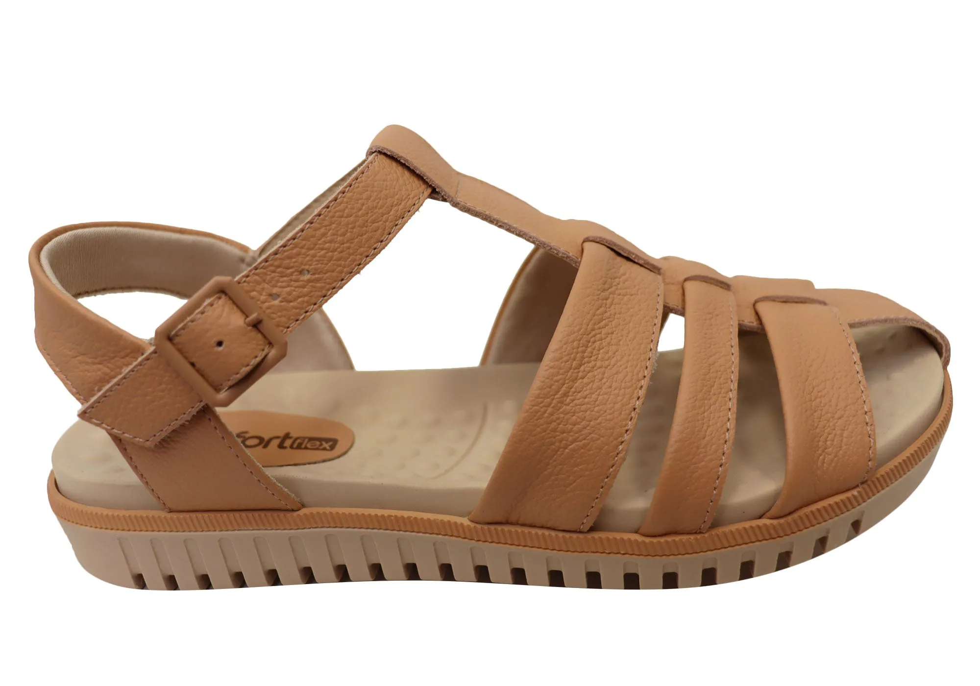 Comfortflex Kelly Damen Bequeme Ledersandalen Hergestellt in Brasilien Comfortflex Schuhe