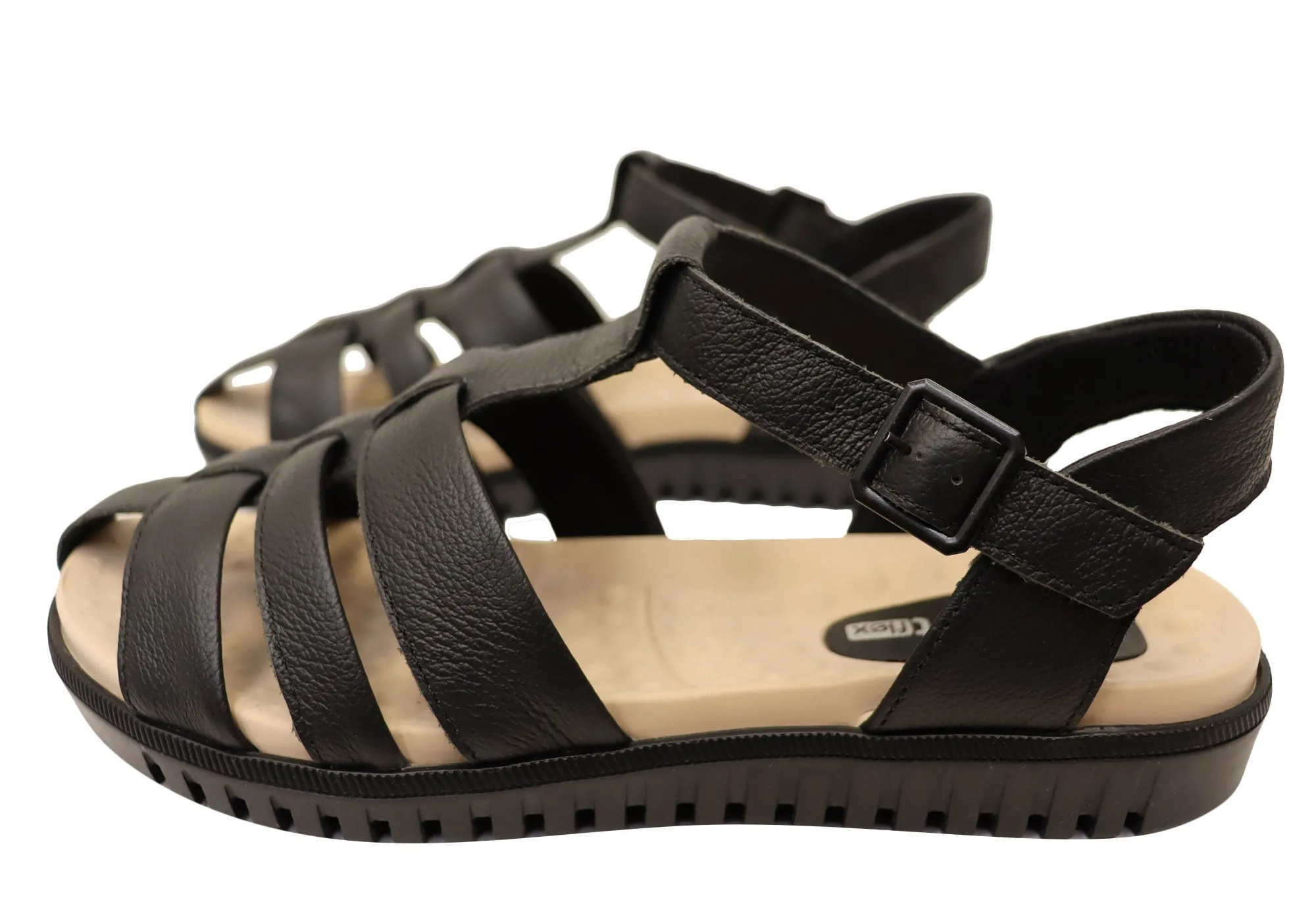 Comfortflex Kelly Damen Bequeme Ledersandalen Hergestellt in Brasilien Comfortflex Schuhe