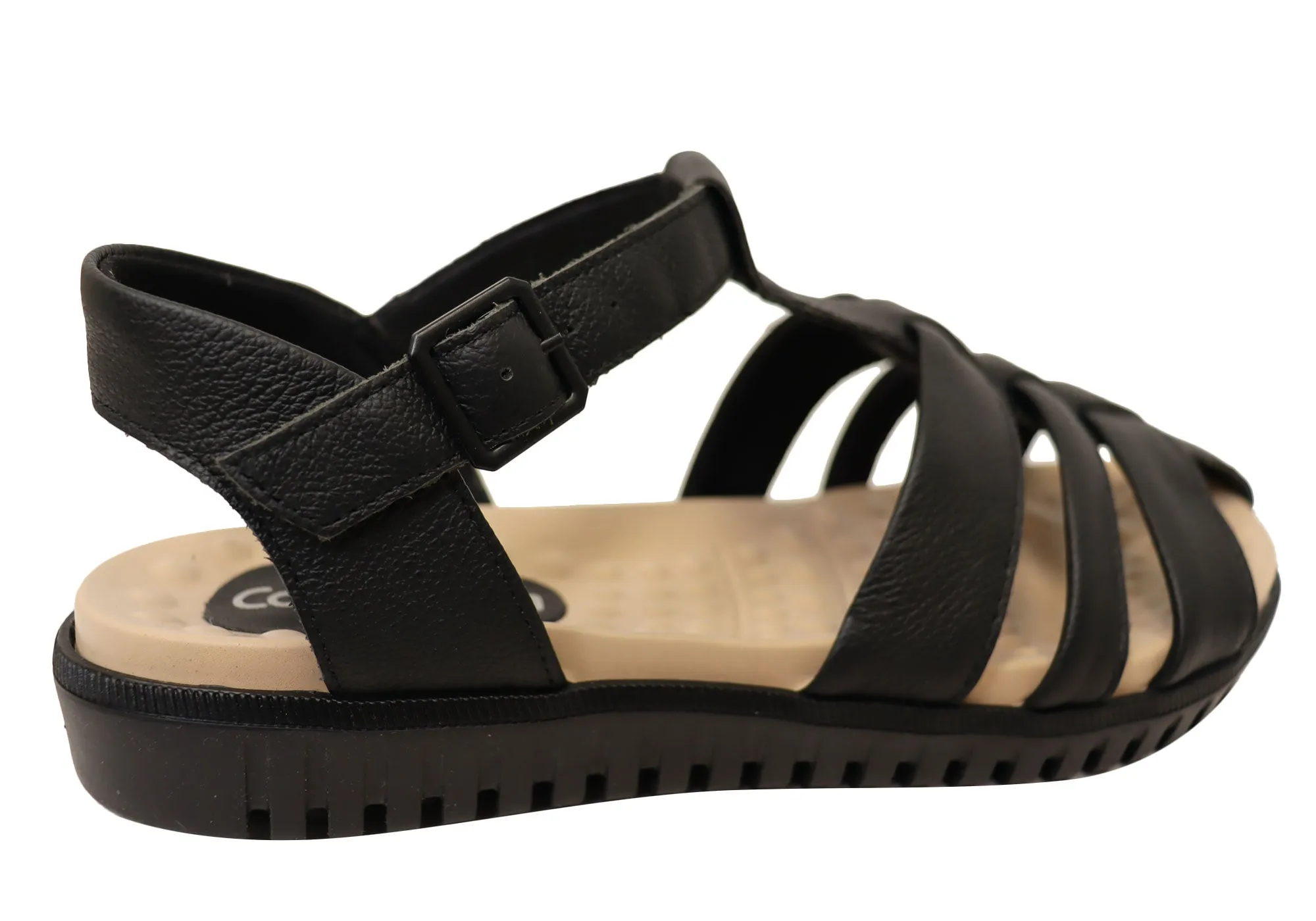 Comfortflex Kelly Damen Bequeme Ledersandalen Hergestellt in Brasilien Comfortflex Schuhe