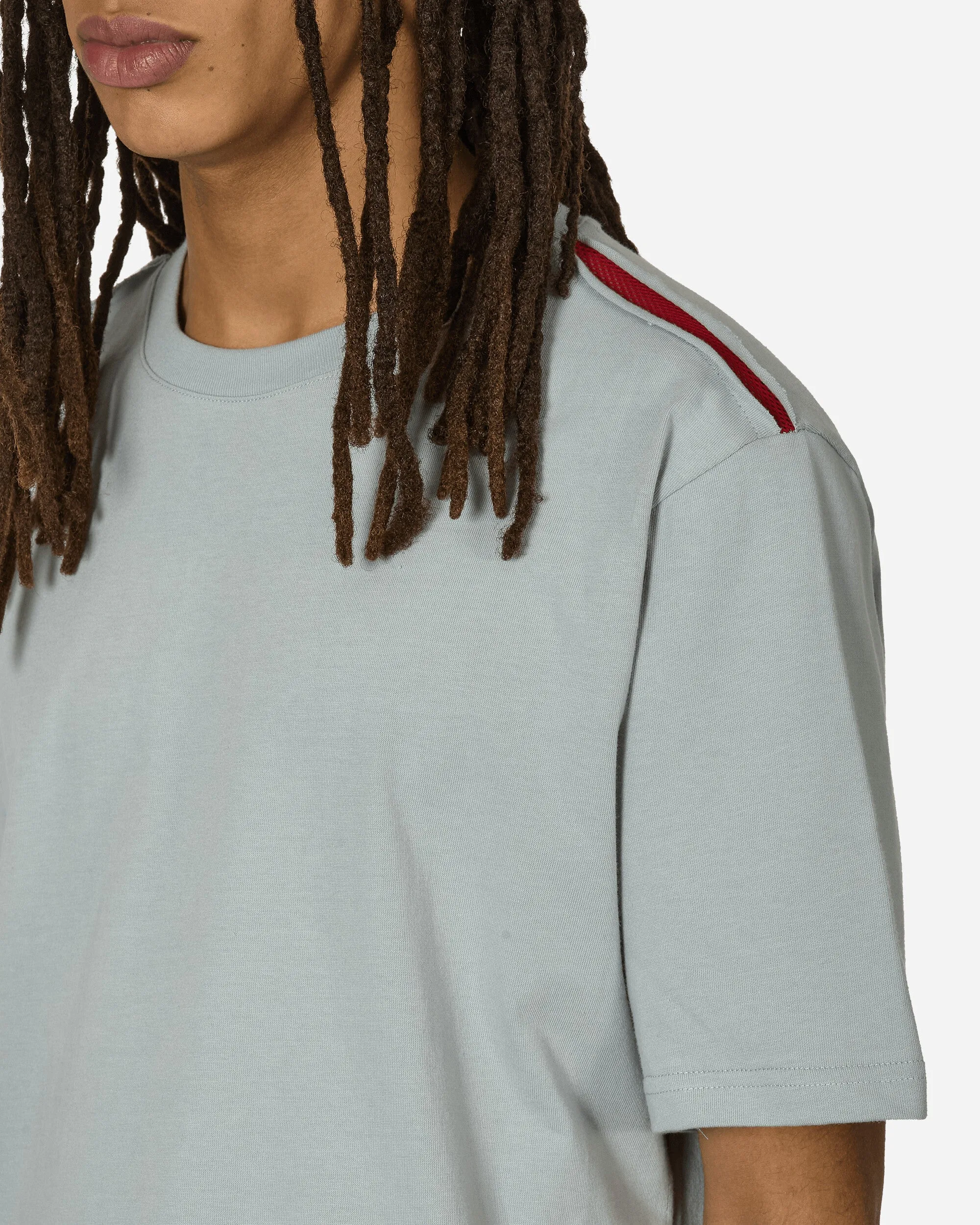 Kontrast Mesh Panel T-Shirt Nebelblau