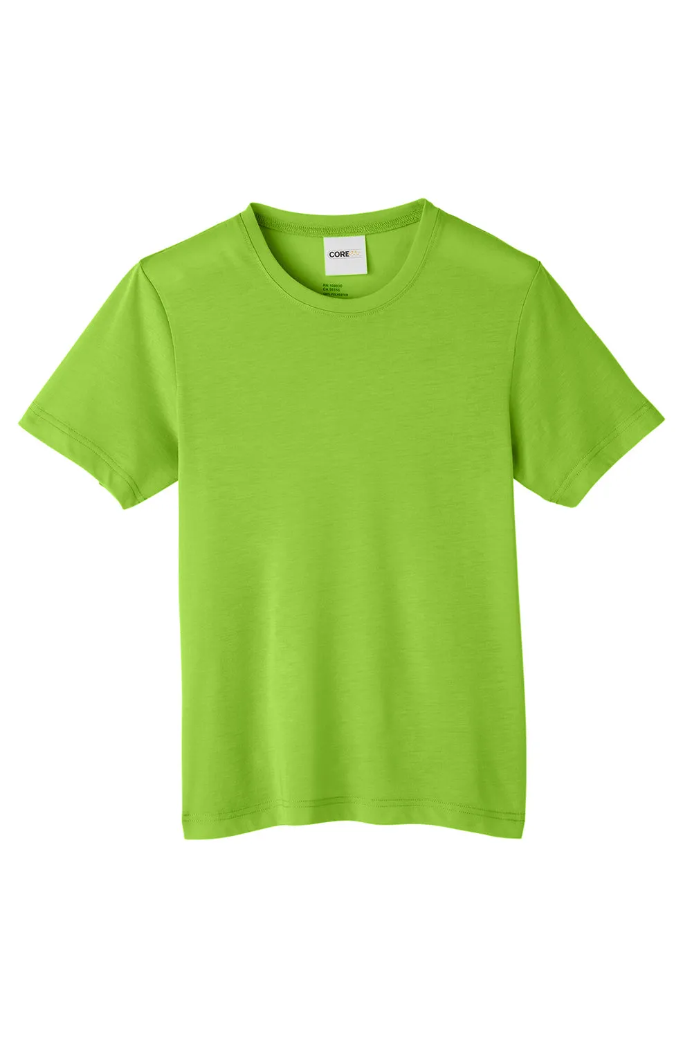 Core 365 Youth Fusion ChromaSoft Performance Feuchtigkeitstransportierendes Kurzarm-Crewneck T-Shirt - Säuregrün