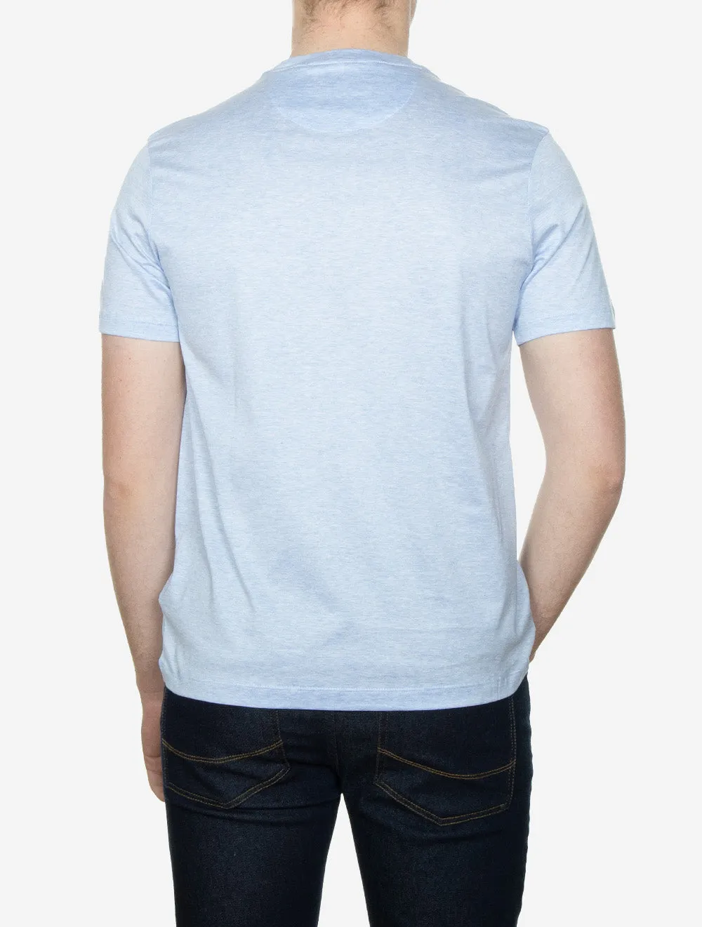 Baumwoll-Kurzarm-T-Shirt Blau