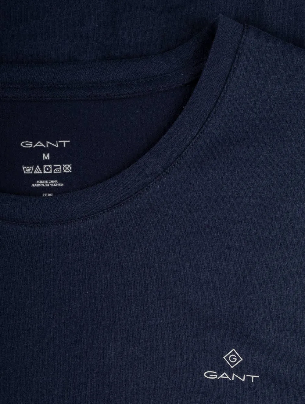 Crewneck T-Shirt 2er-Pack Marineblau Weiß