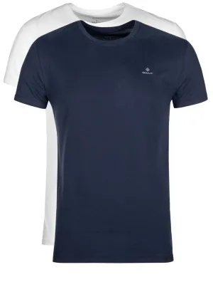 Crewneck T-Shirt 2er-Pack Marineblau Weiß
