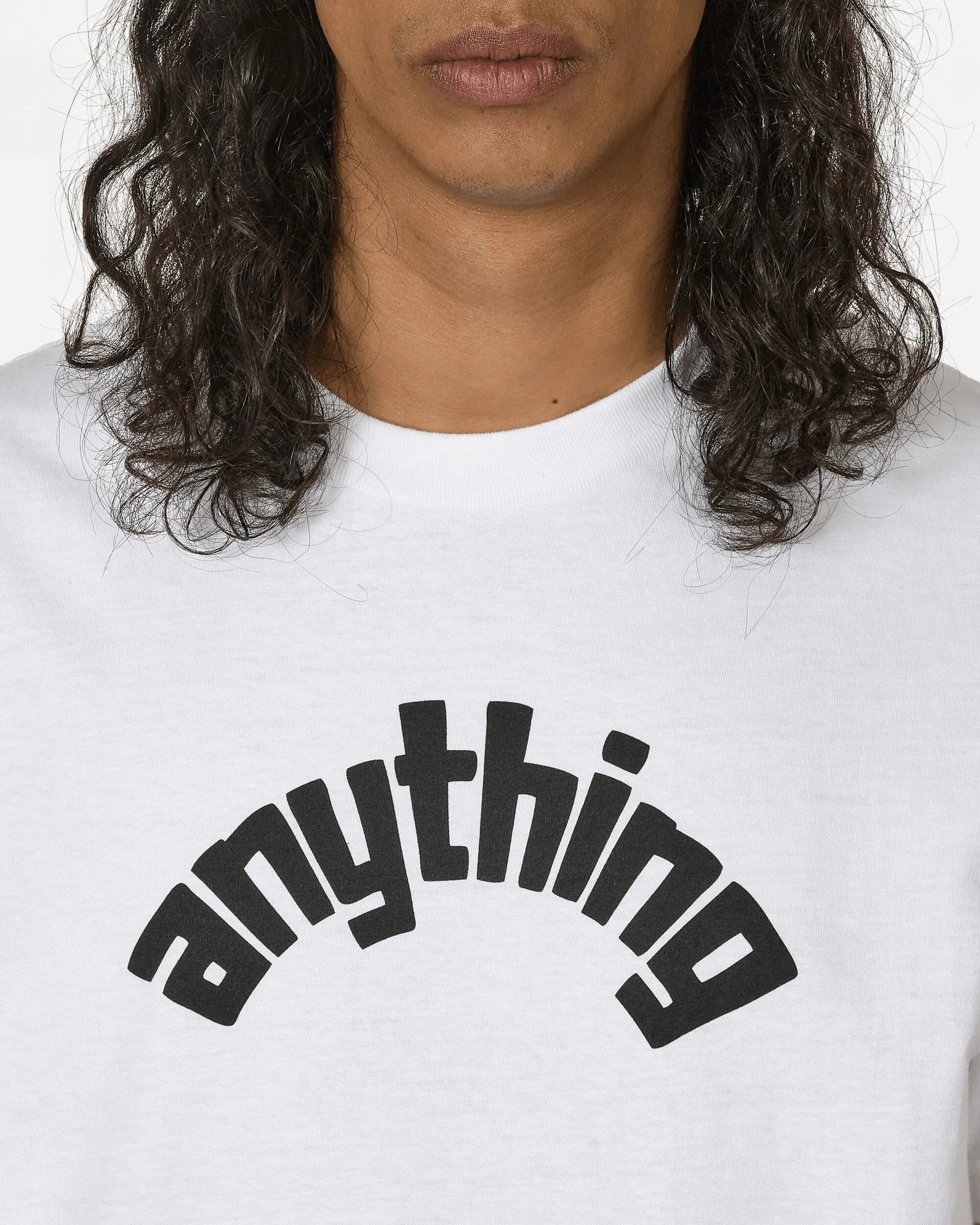Gebogenes Logo T-Shirt Weiß / Schwarz