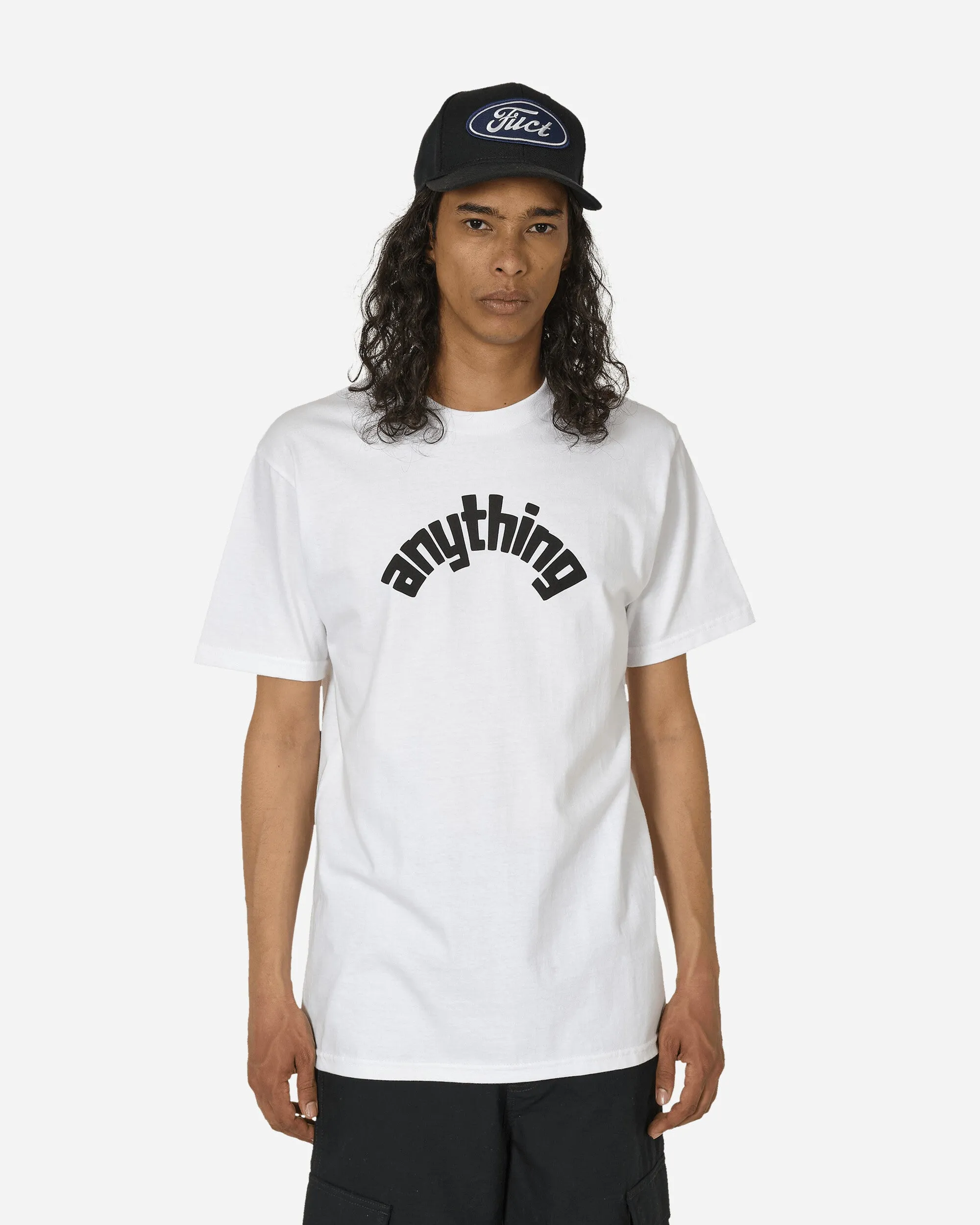 Gebogenes Logo T-Shirt Weiß / Schwarz