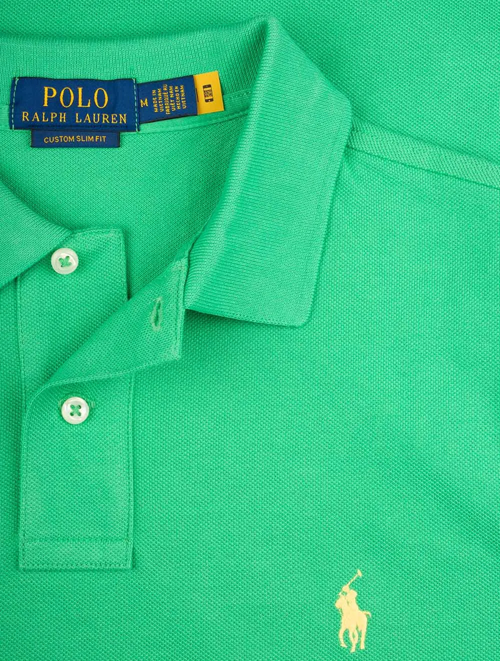 Maßgeschneidertes schlankes Mesh-Polohemd Grün Asche