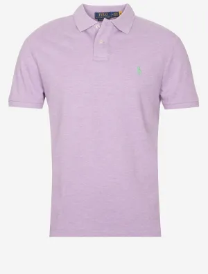 Maßgeschneidertes schlankes Mesh-Polohemd in Lila