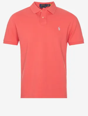 Maßgeschneidertes schlankes Mesh-Polohemd Rot