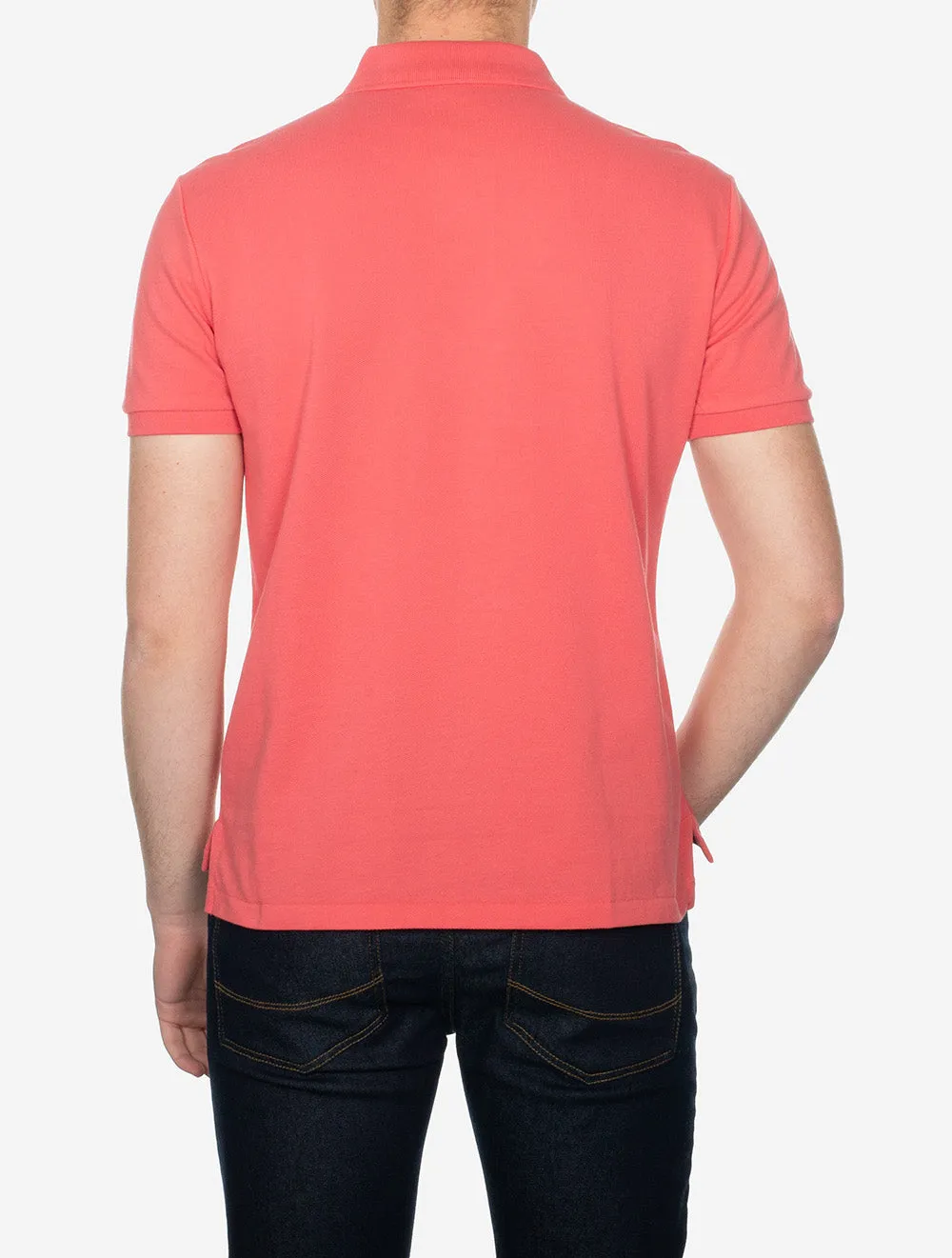 Maßgeschneidertes schlankes Mesh-Polohemd Rot