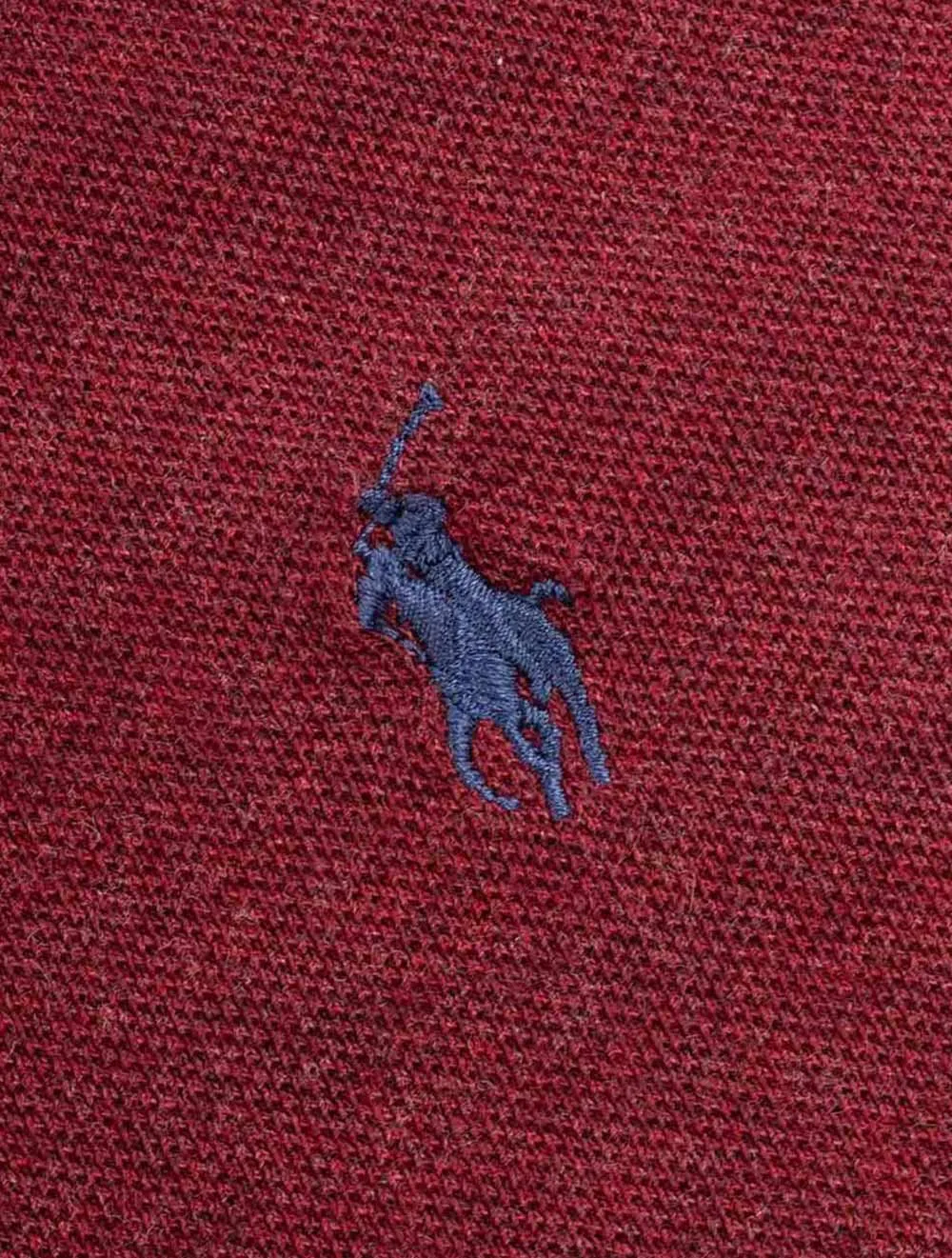 Maßgeschneidertes schlankes Mesh-Polohemd in Weinrot