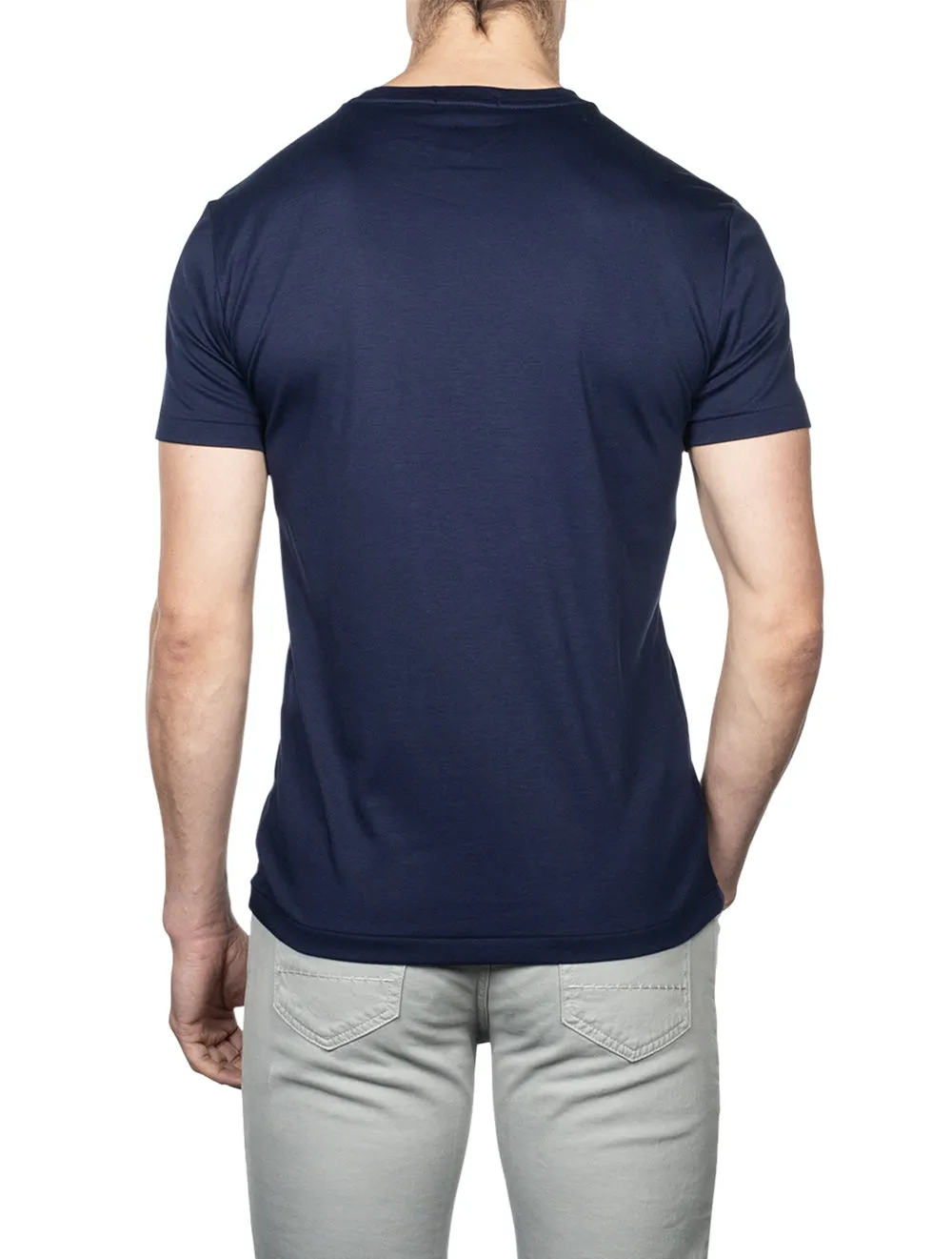 Maßgeschneidertes Slim Fit T-Shirt aus weicher Baumwolle in Cruise Navy