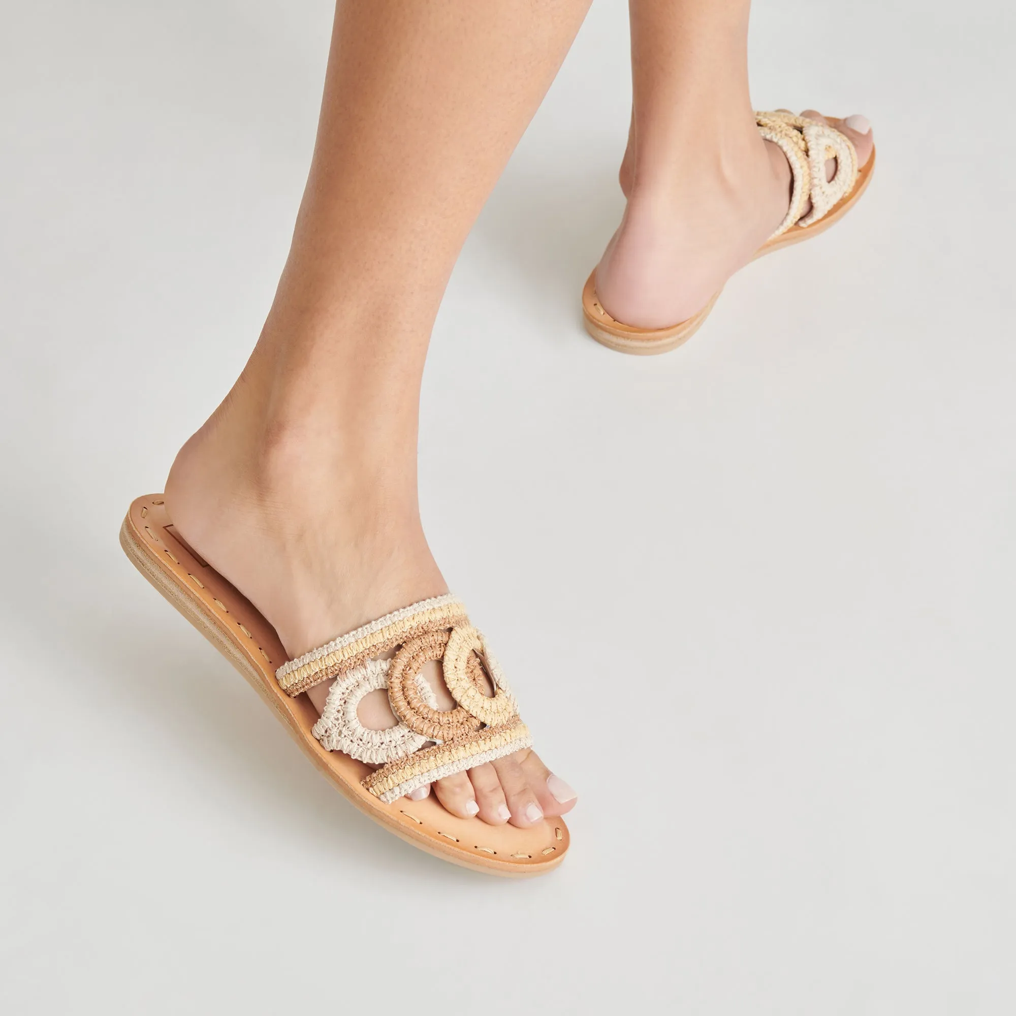 DANY SANDALEN NATUR MULTI RAFFIA