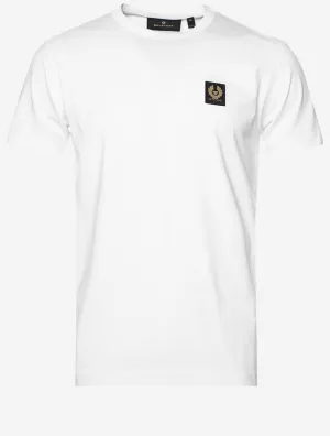 Gepunktetes Baumwoll-T-Shirt Weiß