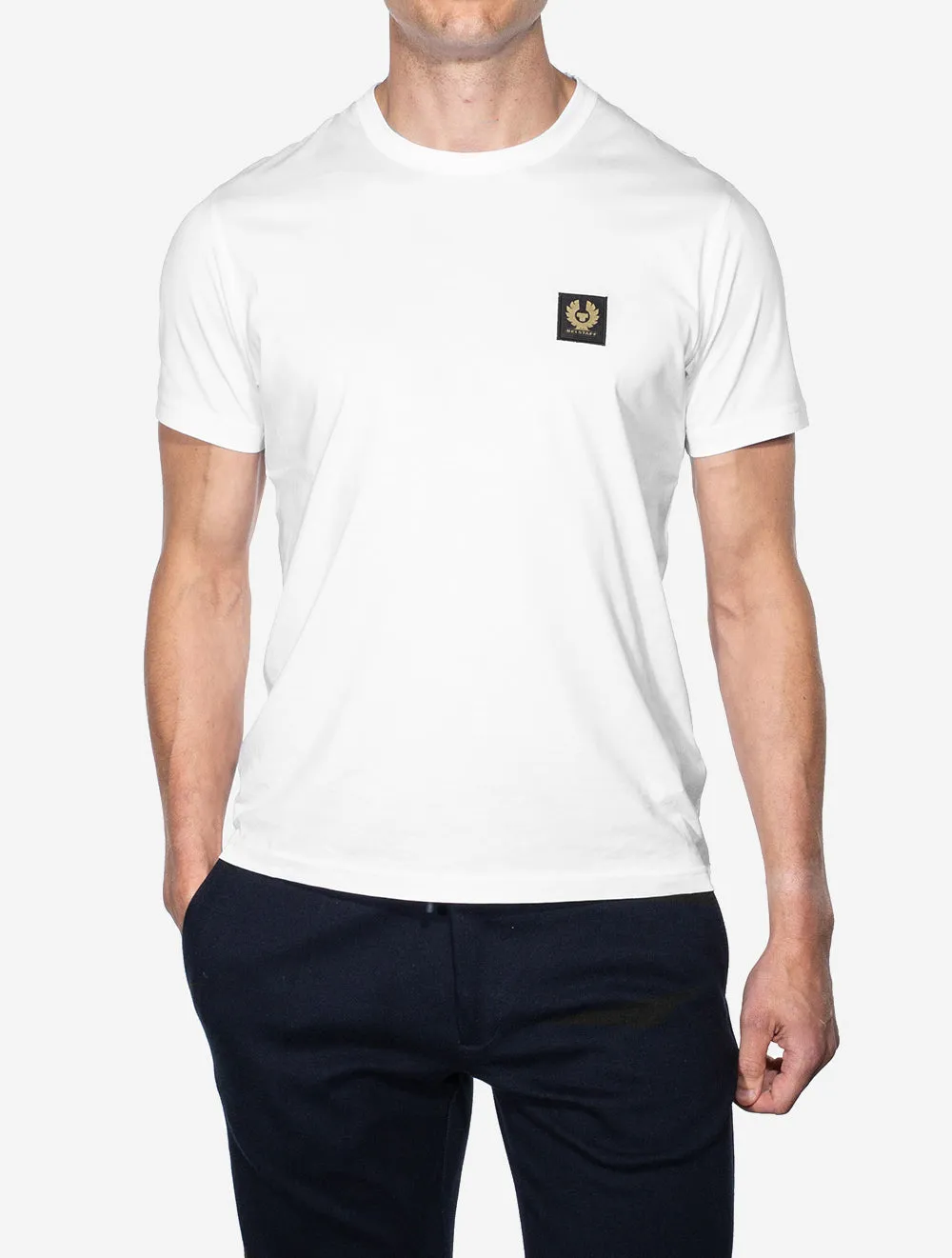 Gepunktetes Baumwoll-T-Shirt Weiß