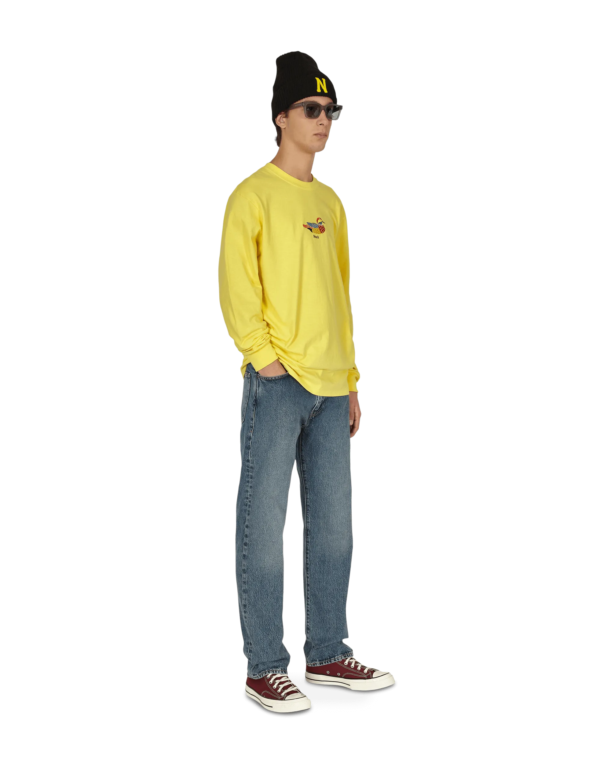 Enten-Langarm-T-Shirt Gelb
