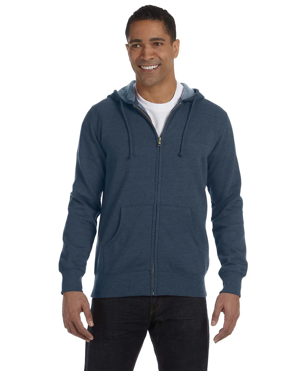 econscious EC5680 Herren Bio-/Recycling-Heather-Vollreissverschluss-Hoodie