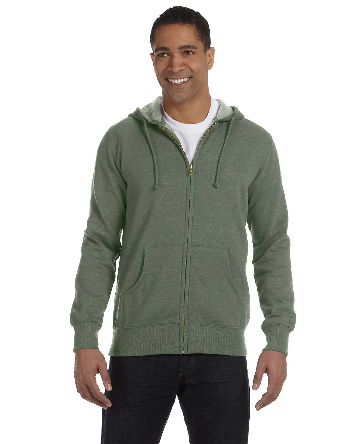 econscious EC5680 Herren Bio-/Recycling-Heather-Vollreissverschluss-Hoodie